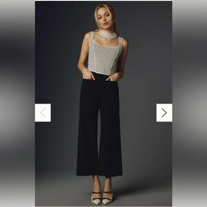 Anthropologie Colette Cropped Wide Leg pant by Maeve in black